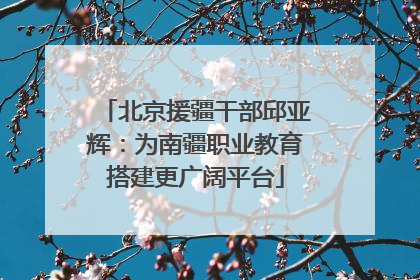 北京援疆干部邱亚辉：为南疆职业教育搭建更广阔平台