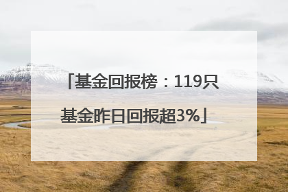 基金回报榜：119只基金昨日回报超3%