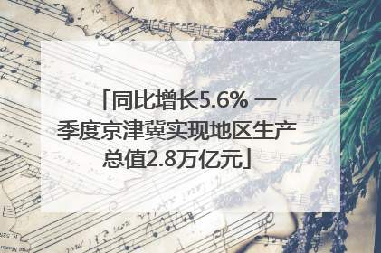 同比增长5.6% 一季度京津冀实现地区生产总值2.8万亿元