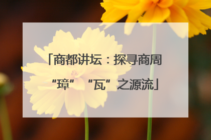 商都讲坛：探寻商周“璋”“瓦”之源流