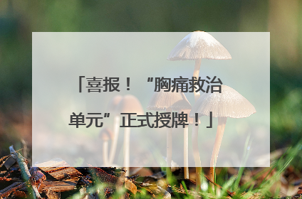 喜报！“胸痛救治单元”正式授牌！