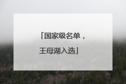 国家级名单，王母湖入选