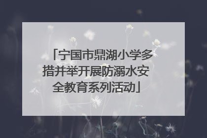 宁国市鼎湖小学多措并举开展防溺水安全教育系列活动