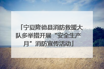宁夏隆德县消防救援大队多举措开展“安全生产月”消防宣传活动