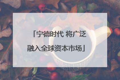 宁德时代 将广泛融入全球资本市场