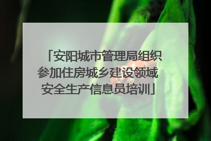 安阳城市管理局组织参加住房城乡建设领域安全生产信息员培训