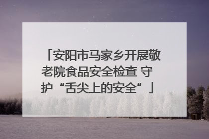 安阳市马家乡开展敬老院食品安全检查 守护“舌尖上的安全”