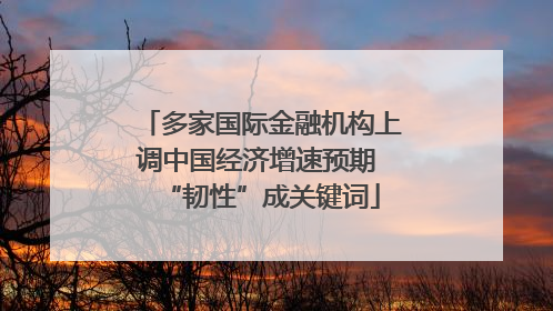 多家国际金融机构上调中国经济增速预期 “韧性”成关键词
