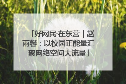 好网民·在东营｜赵雨馨：以校园正能量汇聚网络空间大流量