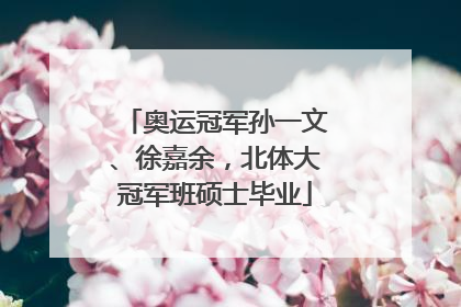 奥运冠军孙一文、徐嘉余，北体大冠军班硕士毕业