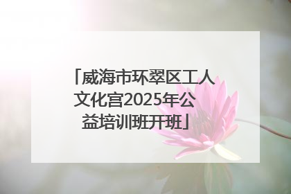 威海市环翠区工人文化宫2025年公益培训班开班