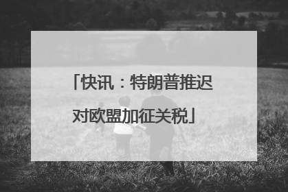 快讯：特朗普推迟对欧盟加征关税