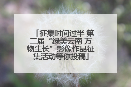 征集时间过半 第三届“绿美云南 万物生长”影像作品征集活动等你投稿