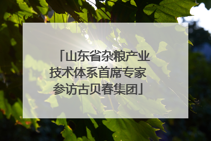山东省杂粮产业技术体系首席专家参访古贝春集团