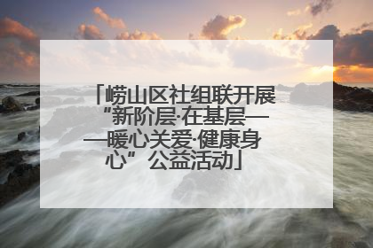 崂山区社组联开展“新阶层·在基层——暖心关爱·健康身心”公益活动