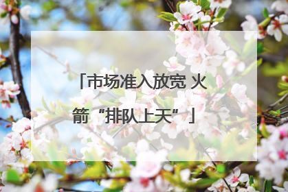 市场准入放宽 火箭“排队上天”