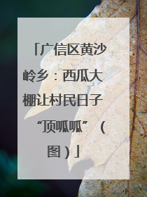 广信区黄沙岭乡：西瓜大棚让村民日子“顶呱呱”（图）
