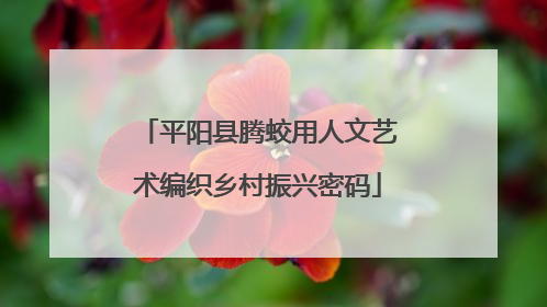平阳县腾蛟用人文艺术编织乡村振兴密码
