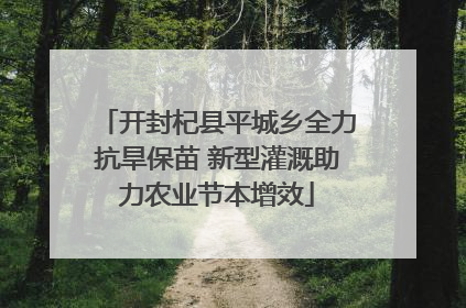 开封杞县平城乡全力抗旱保苗 新型灌溉助力农业节本增效