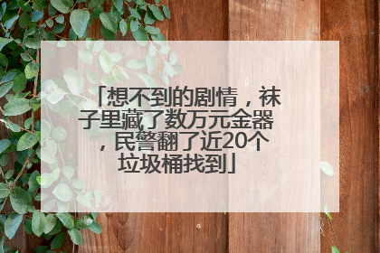 想不到的剧情，袜子里藏了数万元金器，民警翻了近20个垃圾桶找到