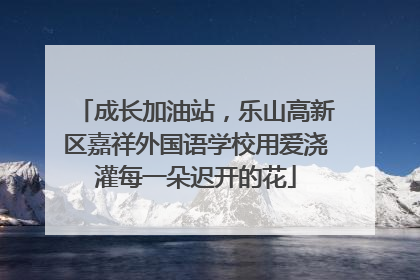 成长加油站，乐山高新区嘉祥外国语学校用爱浇灌每一朵迟开的花