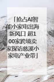 抢占AI智能小家电出海新风口 超100家跨境卖家探访慈溪小家电产业带