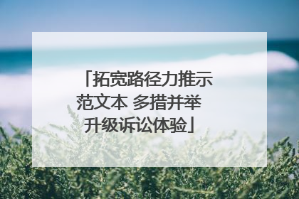 拓宽路径力推示范文本 多措并举升级诉讼体验