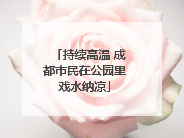 持续高温 成都市民在公园里戏水纳凉