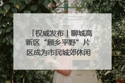 权威发布｜聊城高新区“顾乡平野”片区成为市民城郊休闲全新目的地