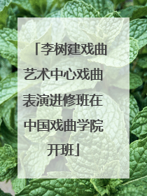 李树建戏曲艺术中心戏曲表演进修班在中国戏曲学院开班