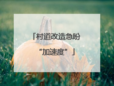 村道改造急盼“加速度”