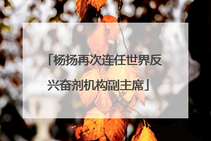 杨扬再次连任世界反兴奋剂机构副主席