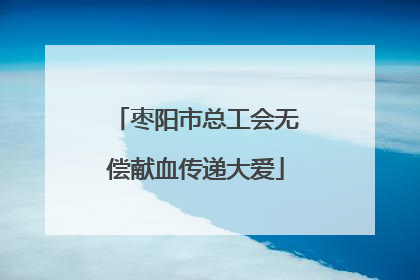 枣阳市总工会无偿献血传递大爱