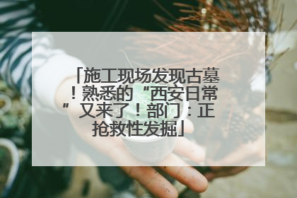 施工现场发现古墓！熟悉的“西安日常”又来了！部门：正抢救性发掘