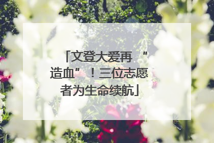 文登大爱再 “造血”！三位志愿者为生命续航