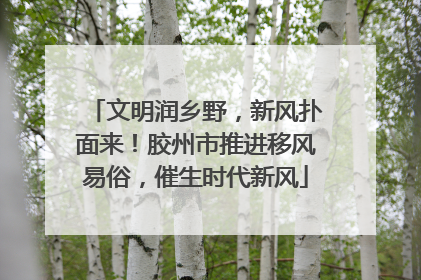 文明润乡野，新风扑面来！胶州市推进移风易俗，催生时代新风