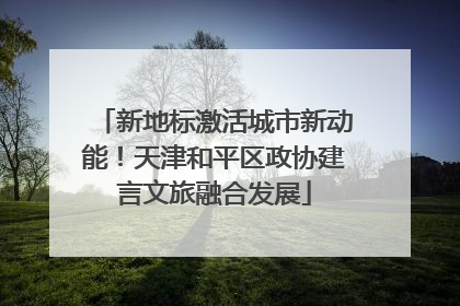 新地标激活城市新动能！天津和平区政协建言文旅融合发展