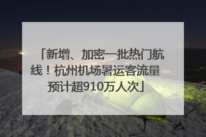 新增、加密一批热门航线！杭州机场暑运客流量预计超910万人次