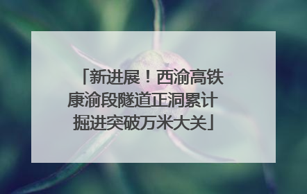 新进展！西渝高铁康渝段隧道正洞累计掘进突破万米大关