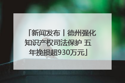 新闻发布丨德州强化知识产权司法保护 五年挽损超930万元