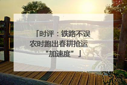 时评：铁路不误农时跑出春耕抢运“加速度”