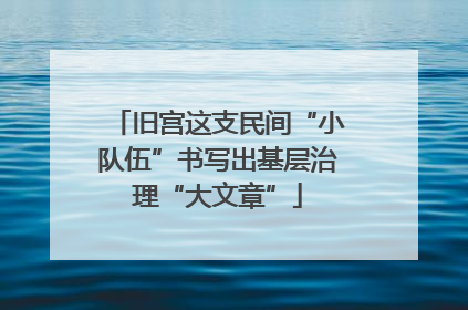 旧宫这支民间“小队伍”书写出基层治理“大文章”