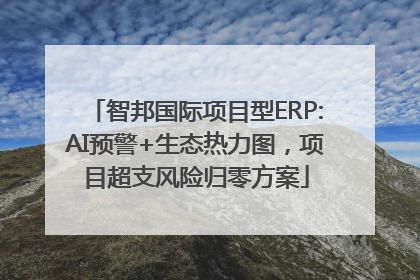 智邦国际项目型ERP:AI预警+生态热力图，项目超支风险归零方案