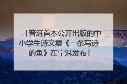 普洱首本公开出版的中小学生诗文集《一条写诗的鱼》在宁洱发布