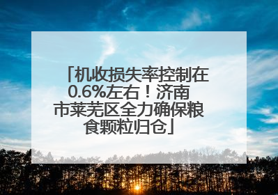 机收损失率控制在0.6%左右！济南市莱芜区全力确保粮食颗粒归仓