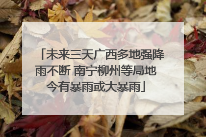 未来三天广西多地强降雨不断 南宁柳州等局地今有暴雨或大暴雨