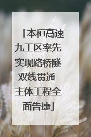 本桓高速九工区率先实现路桥隧双线贯通 主体工程全面告捷