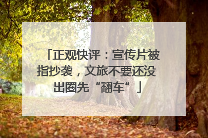 正观快评：宣传片被指抄袭，文旅不要还没出圈先“翻车”