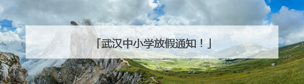 武汉中小学放假通知！