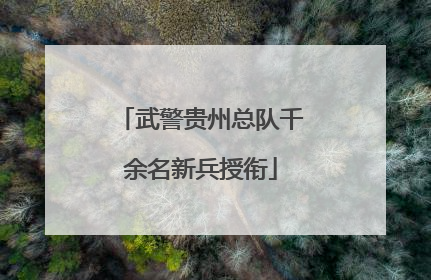 武警贵州总队千余名新兵授衔